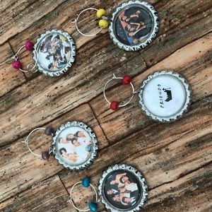 Friends TV Show wine charms set of 5